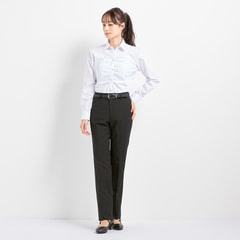 ビジネスから就活まで】洗える 黒無地ストレートパンツ