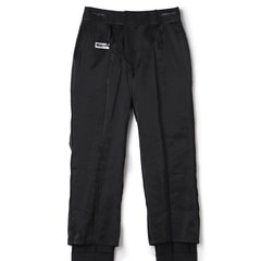 洗えるキレイスーツ クロップドパンツ 黒シャドーストライプ