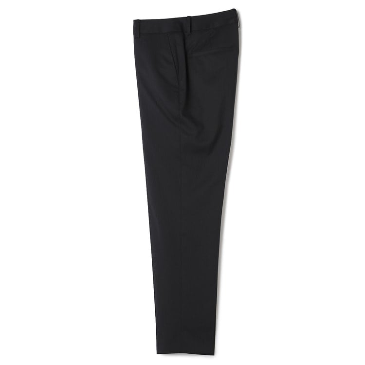 洗えるキレイスーツ クロップドパンツ 黒シャドーストライプ