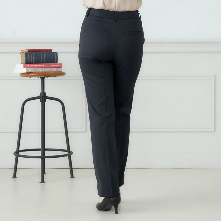 洗えるキレイスーツ 紺 クロップドパンツ セットアップ着用可