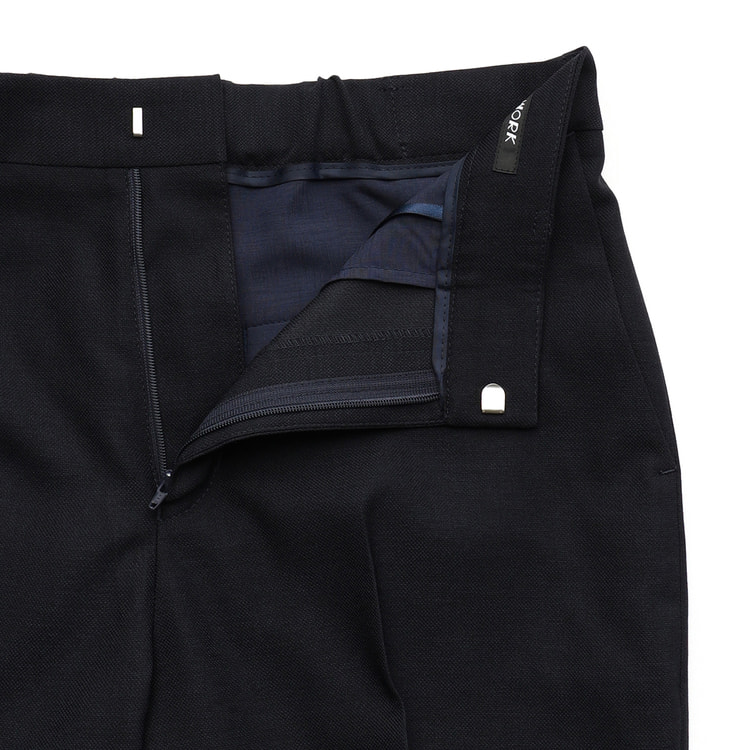麻調クロップドパンツ 紺 セットアップ着用可【AOKI公式通販】