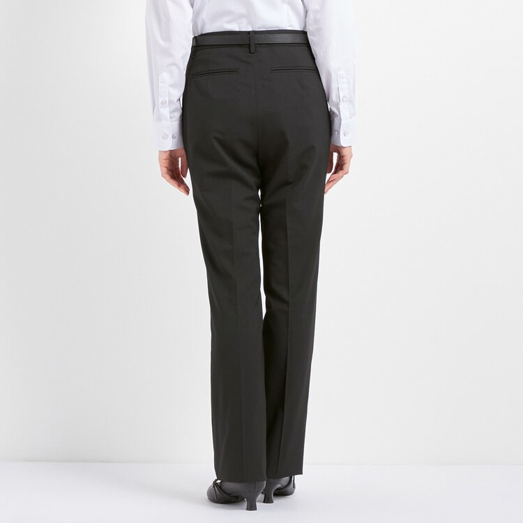 ビジネスから就活まで】洗える 黒無地ストレートパンツ セットアップ