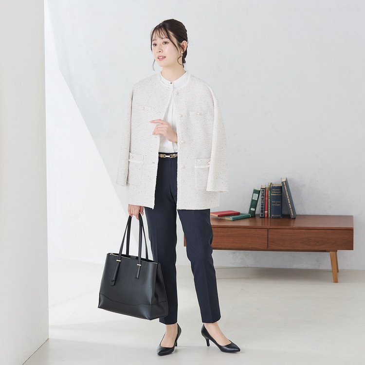 セットアップ ワイドパンツ レディース 春秋 パンツ 綿混