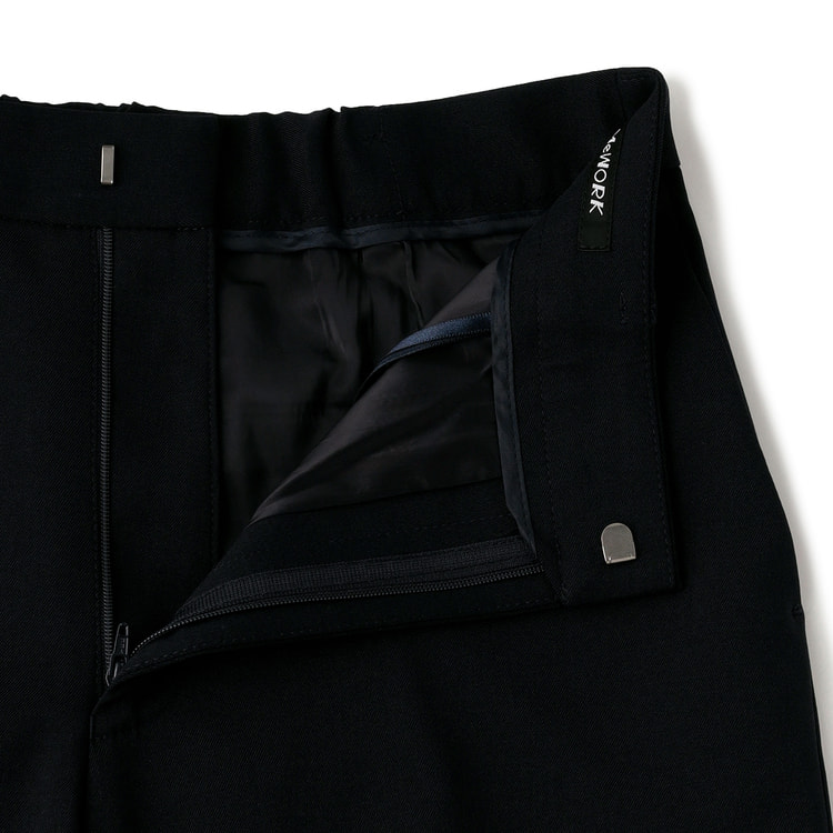 ツイルストレッチ クロップドパンツ セットアップ着用可 紺