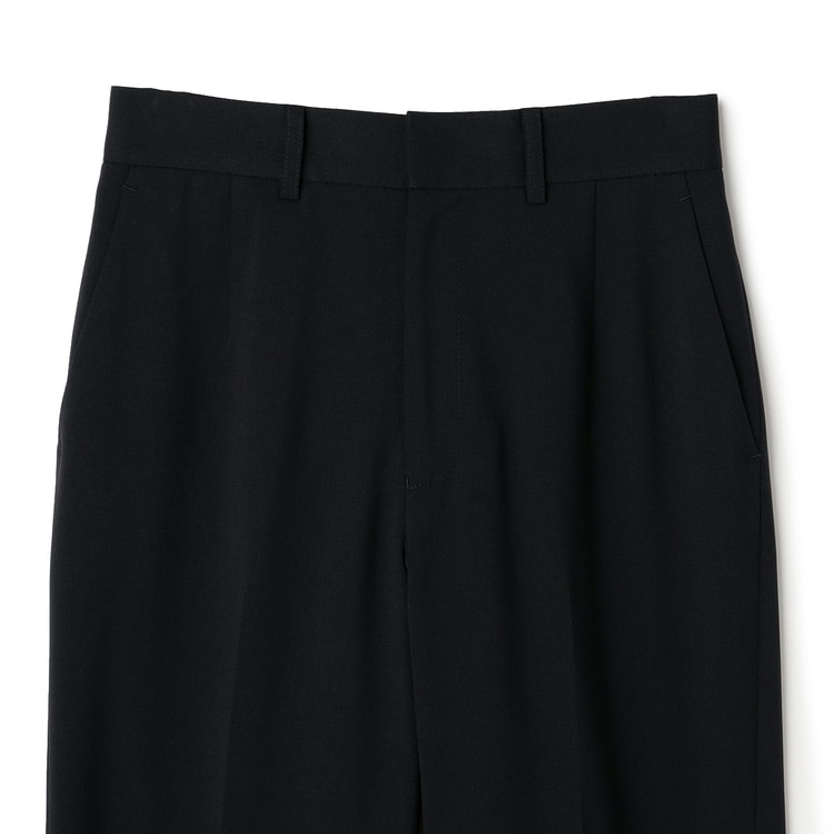 ツイルストレッチ ワイドパンツ セットアップ着用可 紺【AOKI