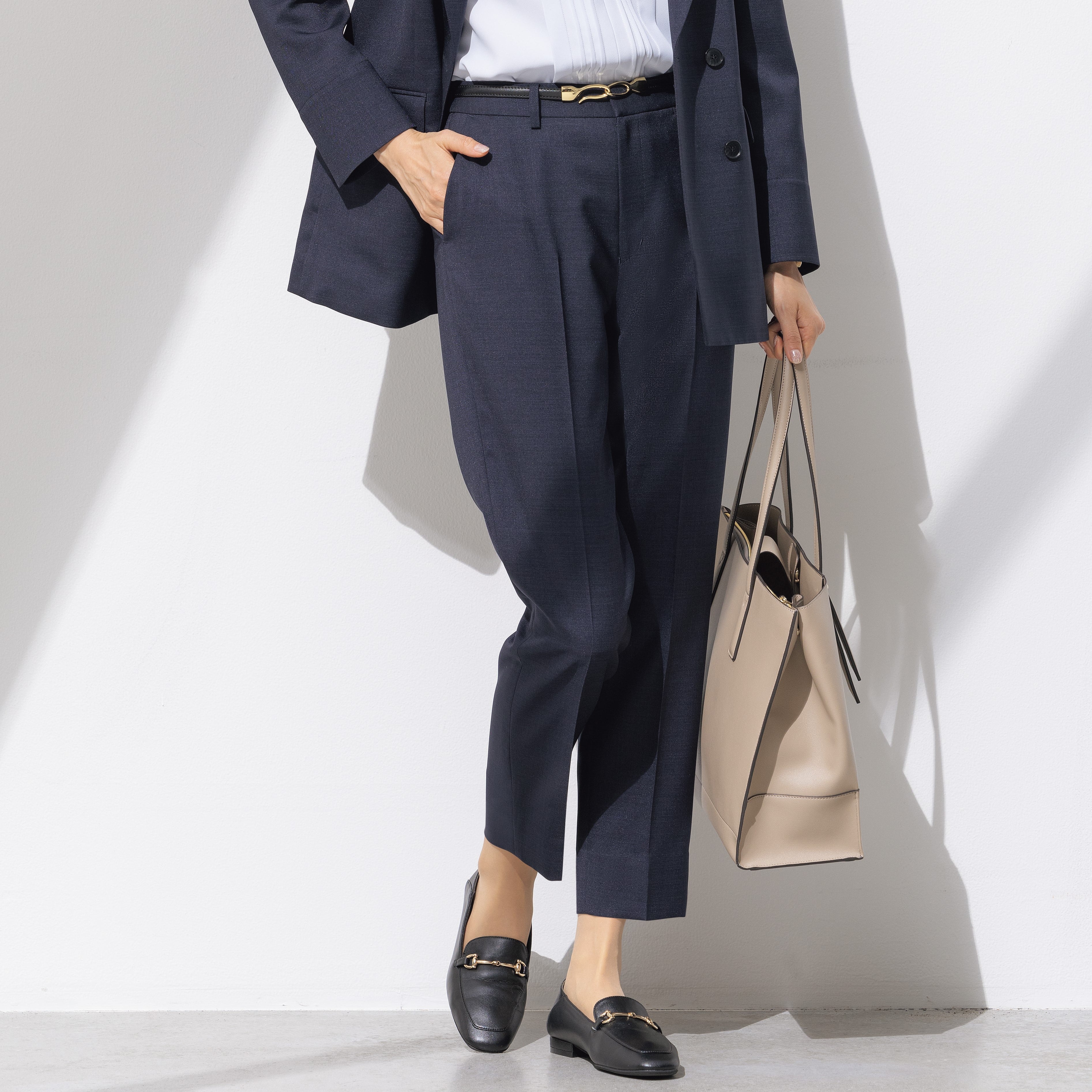 リネンライク クロップドパンツ セットアップ着用可 リネンライク クロップドパンツ セットアップ着用可