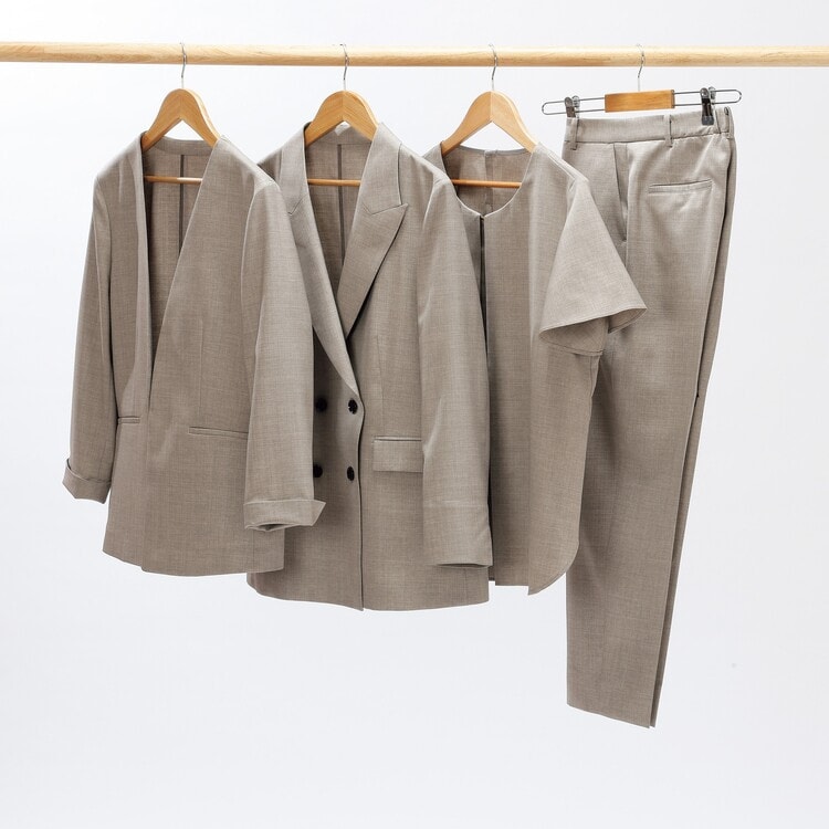 リネンライク クロップドパンツ セットアップ着用可【AOKI公式通販】