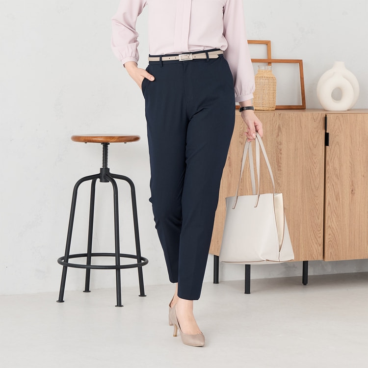 ライトストレッチ クロップドパンツ 紺 セットアップ着用可