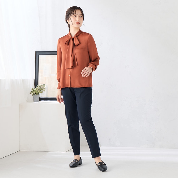 ライトストレッチ クロップドパンツ 紺 セットアップ着用可