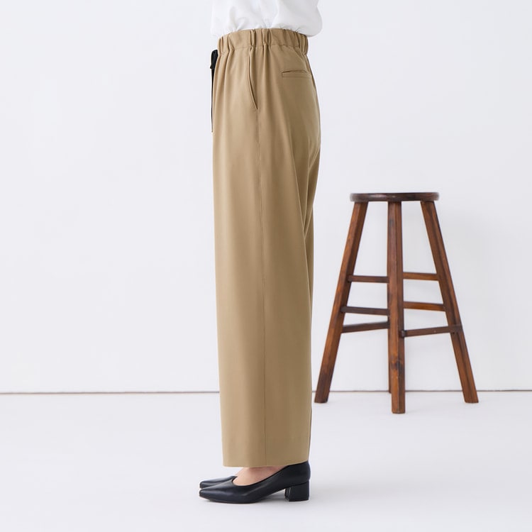 ≪Oggi.jp4月号掲載≫ ドレープストレッチ ワイドパンツ キャメル