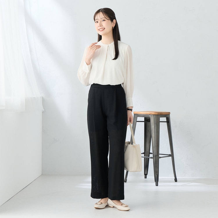 トリッカーカラミ タックワイドパンツ 黒【AOKI公式通販】