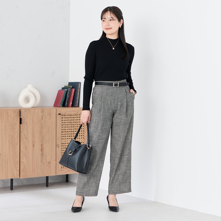 RRR TOKYO パンツ セットアップ トリッカーカラミ タックワイドパンツ 白黒 セットアップ着用可