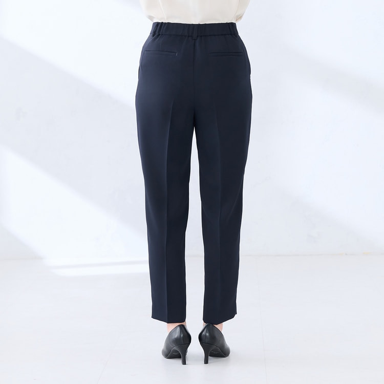 サテンストレッチ クロップドパンツ 紺 セットアップ着用可【AOKI公式
