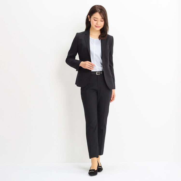 Web限定価格 黒無地ジョーゼットクロップドパンツ セット スーツのaoki公式通販
