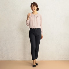 アウトレット】紺ピンドットクロップドパンツ セットアップ着用可