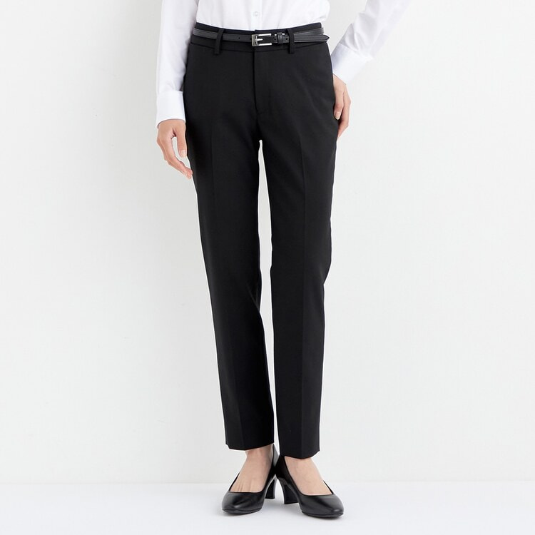 ビジネスから就活まで マイナビコラボ 黒無地クロップドパン スーツのaoki公式通販