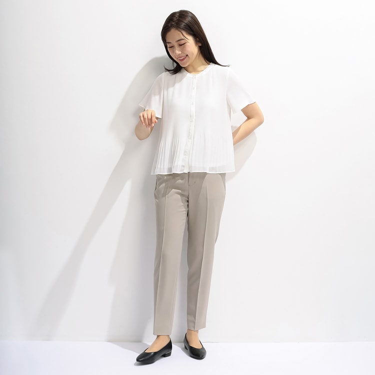 アウトレット】トロベージュ クロップドパンツ セットアップ着用可