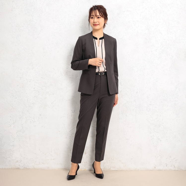AOKI レディース スーツ上下 ブラウン 上5号下7号 パンツスーツ