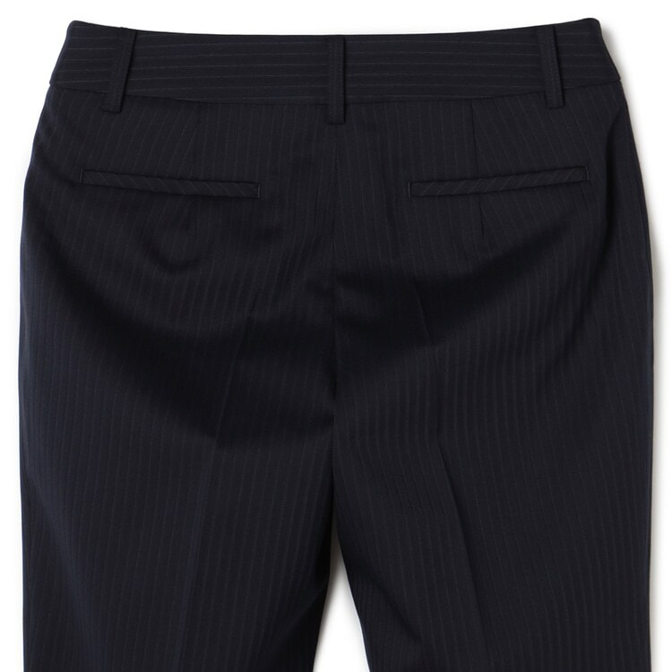 アウトレット】紺ストライプ ストレートパンツ セットアップ着用可