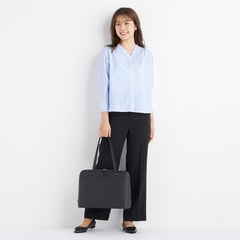 アウトレット】Oggiコラボ ダブルクロス ワイドパンツ 紺 セットアップ