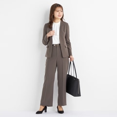 【アウトレット】Oggiコラボ ダブルクロス ワイドパンツ モカブラウン セットアップ着用可