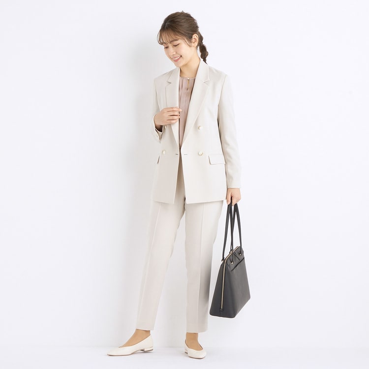 【超安い】 Oggiコラボ クロップドパンツ オフホワイト セットアップ着用可 スーツ・フォーマル・ドレス