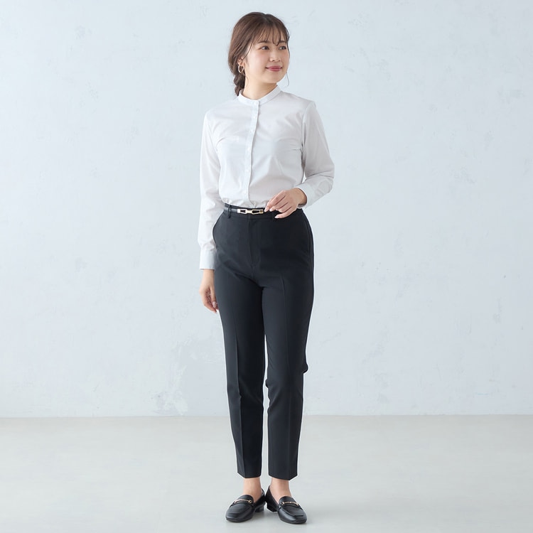 Oggiコラボ パウダリーツイル クロップドパンツ 黒 セットアップ着用可