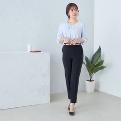 特価】Oggiコラボ パウダリーツイル クロップドパンツ 紺