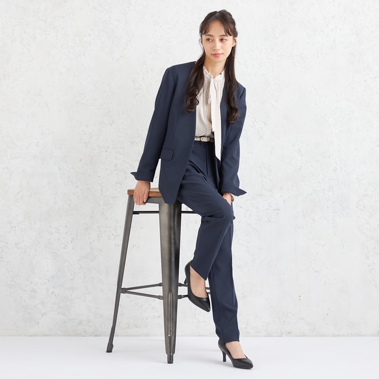 Oggiコラボ 2Wayストレッチツイル クロップドパンツ 紺