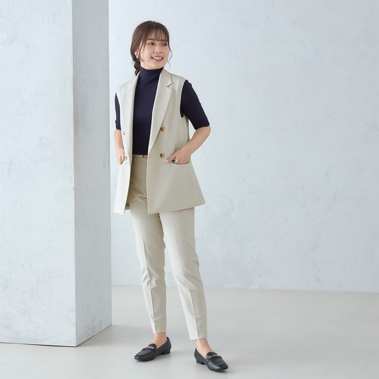 Oggiコラボ 2Wayストレッチツイル クロップドパンツ オフ