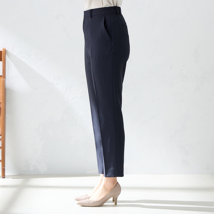 美品　G-Stage ネイビー リブ編みセットアップ　ストレッチ　L 360°キレイ 2Wayストレッチ クロップドパンツ 紺 セットアップ