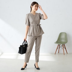 360°キレイ 2Wayストレッチ クロップドパンツ ベージュ