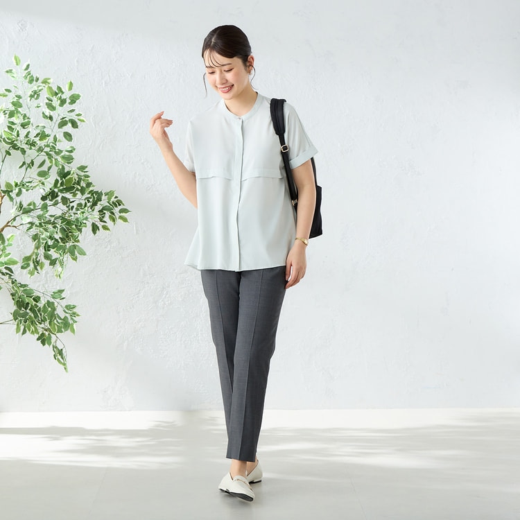 エアクール 洗えるキレイスーツ クロップドパンツ グレー