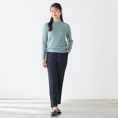 パウダリーストレッチ紺 クロップドパンツ セットアップ着用可