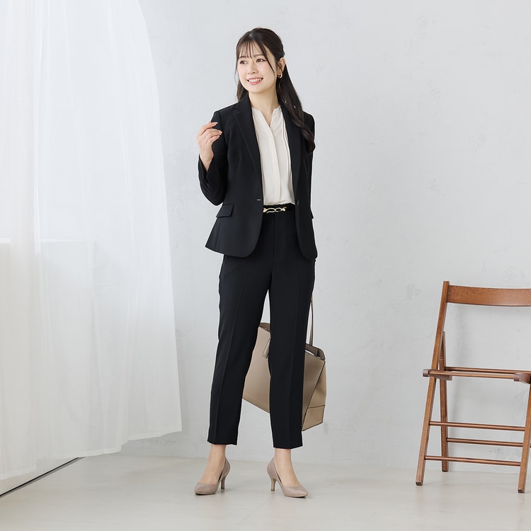 ナイロンストレッチパンツ(Mサイズ ブラック): レディース