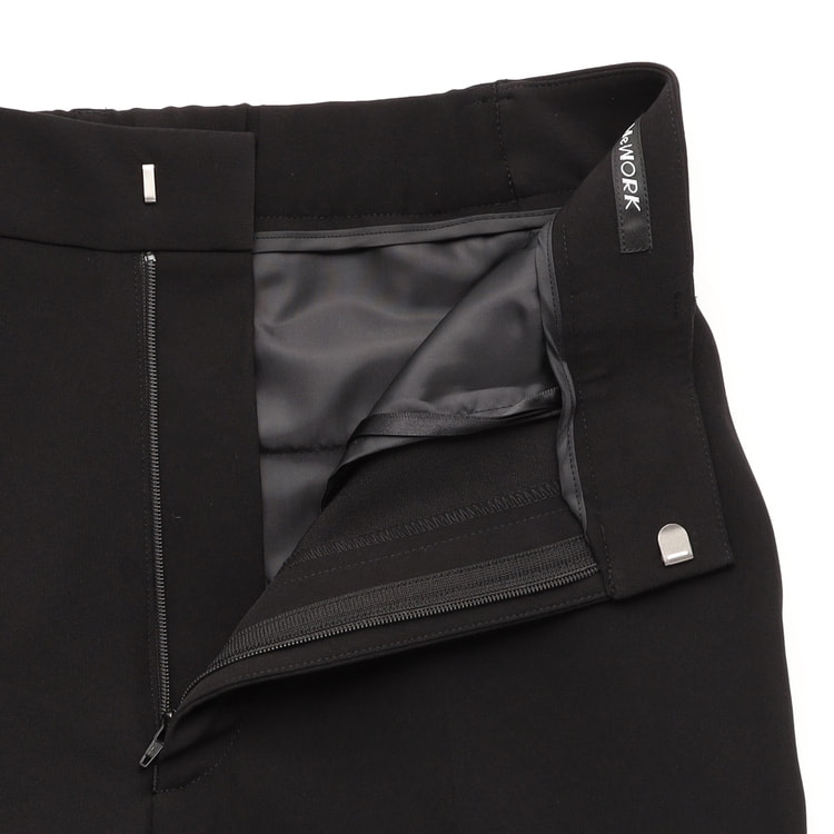 パウダリーストレッチ黒 ワイドパンツ セットアップ着用可【AOKI