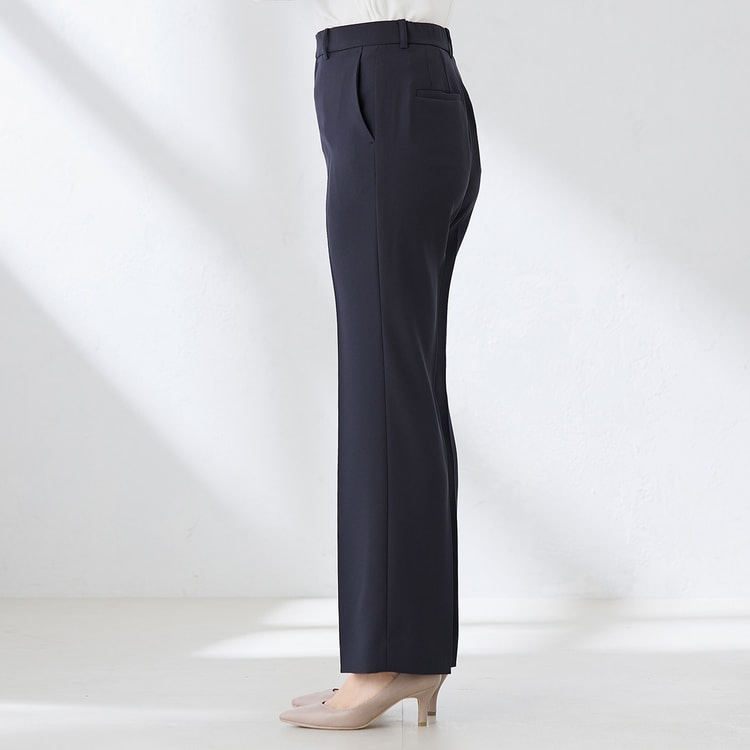 ≪Oggi4月号掲載≫ パウダリーストレッチ紺 ワイドパンツ セットアップ着用可