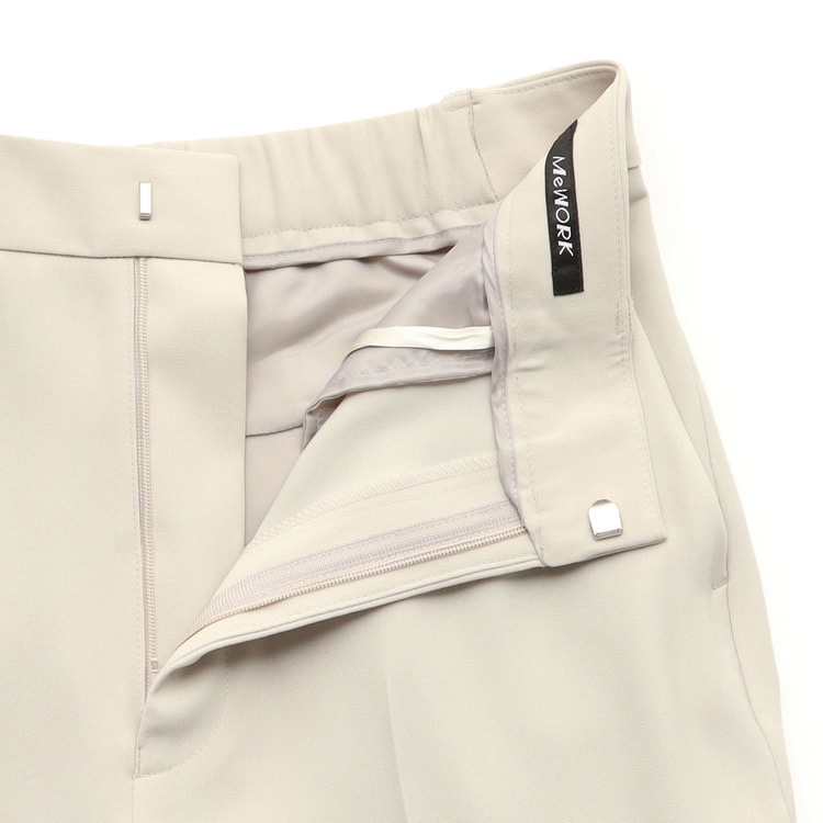 特価】パウダリーストレッチベージュ クロップドパンツ