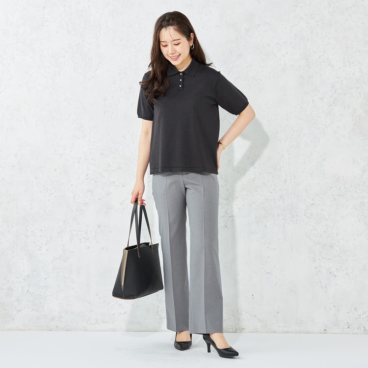 リランチェストレッチ グレー ワイドパンツ セットアップ着用可