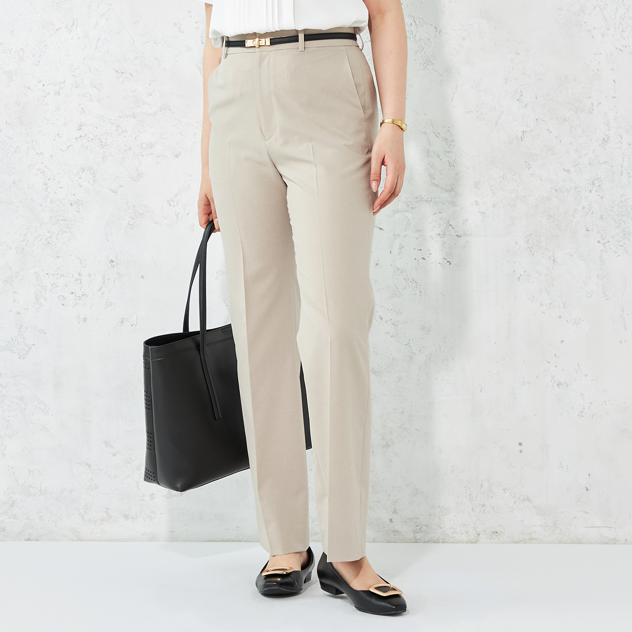 ≪Oggi.jp4月掲載≫ リランチェストレッチ ベージュ ワイドパンツ セットアップ着用可 ≪Oggi.jp4月掲載≫ リランチェストレッチ ベージュ ワイドパンツ セットアップ着用可