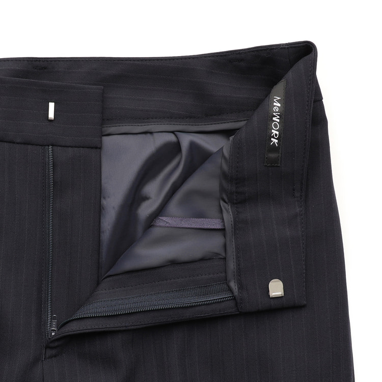 ≪Oggi4月号掲載≫ 洗える360°キレイ ストレートパンツ セットアップ着用可 紺ストライプ