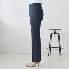 ≪Oggi4月号掲載≫ 洗える360°キレイ ストレートパンツ セットアップ着用可 紺ストライプ