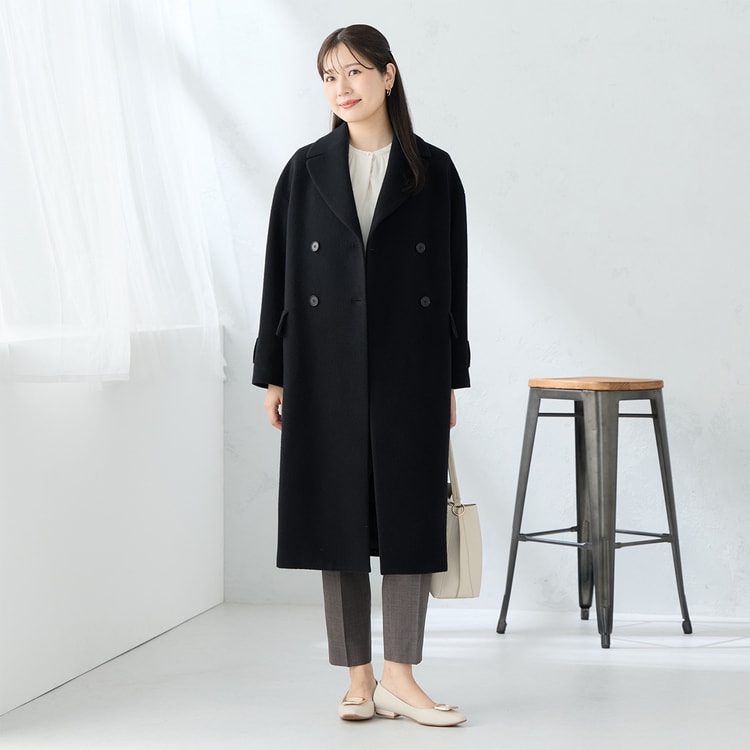 7110-3 Risseluto セットアップ 洗える360°キレイスーツ 茶 クロップドパンツ セットアップ着用