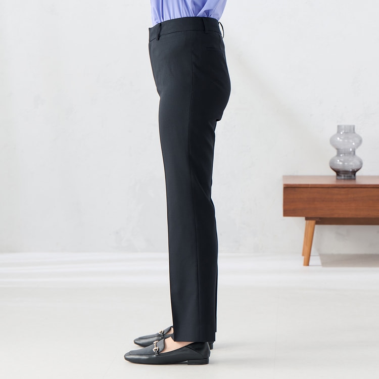 洗える360°キレイスーツ 紺 ストレートパンツ セットアップ着用可