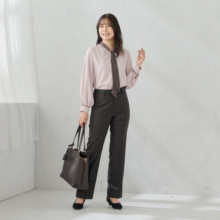 極美品　洗えるキレイスーツ 360°キレイ パンツ　セットアップ 茶 洗える360°キレイスーツ 茶 ストレートパンツ セットアップ着用可