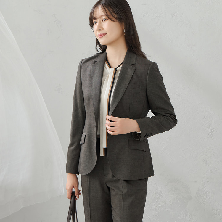 360°キレイスーツ ハイクオリティウール ストレートパンツ ブラウン