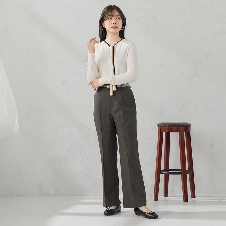 360°キレイスーツ ハイクオリティウール ストレートパンツ ブラウン