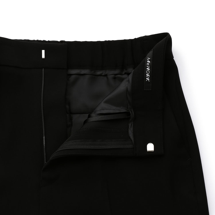 パウダリーストレッチ 黒 クロップドパンツ セットアップ着用可【AOKI