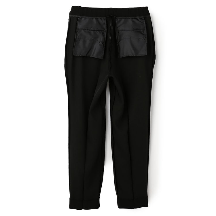 パウダリーストレッチ 黒 クロップドパンツ セットアップ着用可【AOKI