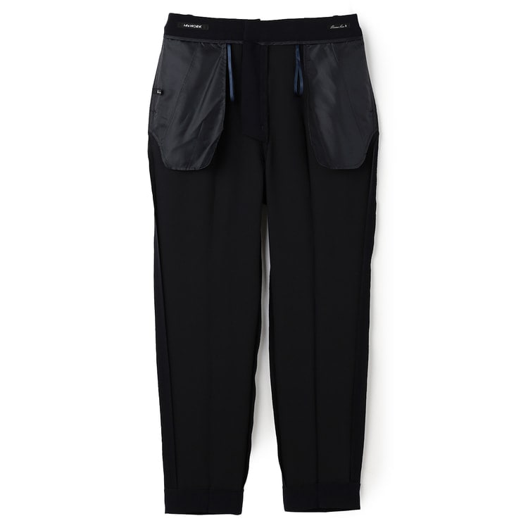 パウダリーストレッチ 紺 クロップドパンツ セットアップ着用可【AOKI